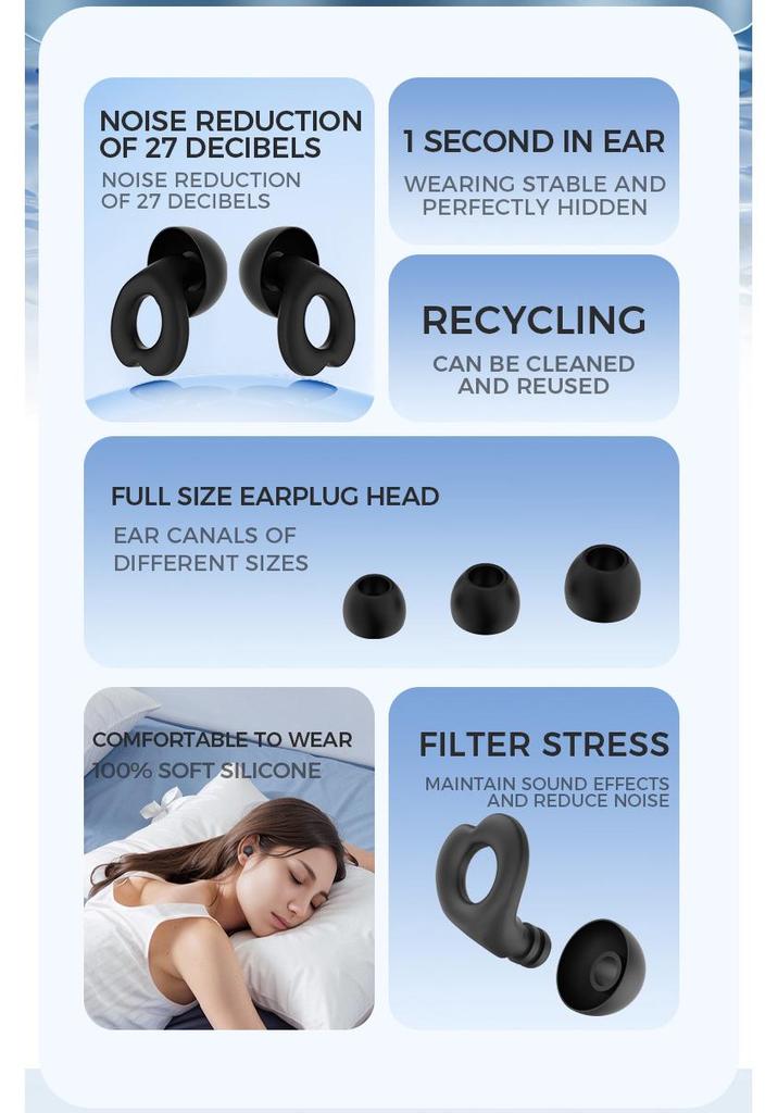 Noise-Canceling Earplugs: Sleep, Study, Swim, Soundproof, Anti-Noise