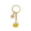 Mini Garden Key Chains Cartoon Metal Enamel Pendant Creative Bee Flower Key Ring  Jewelry Gifts