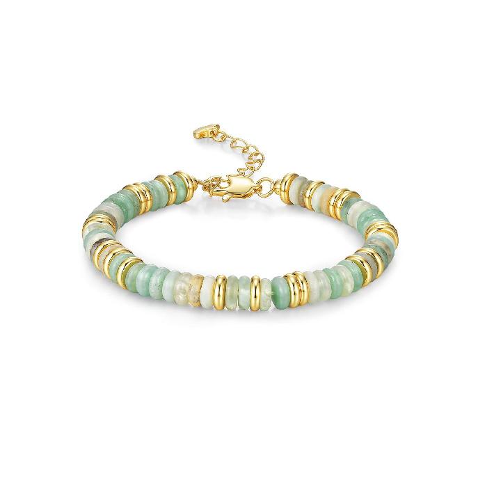Bohemian Style Colorful Natural Stone Beaded Disc Bracelet For Women