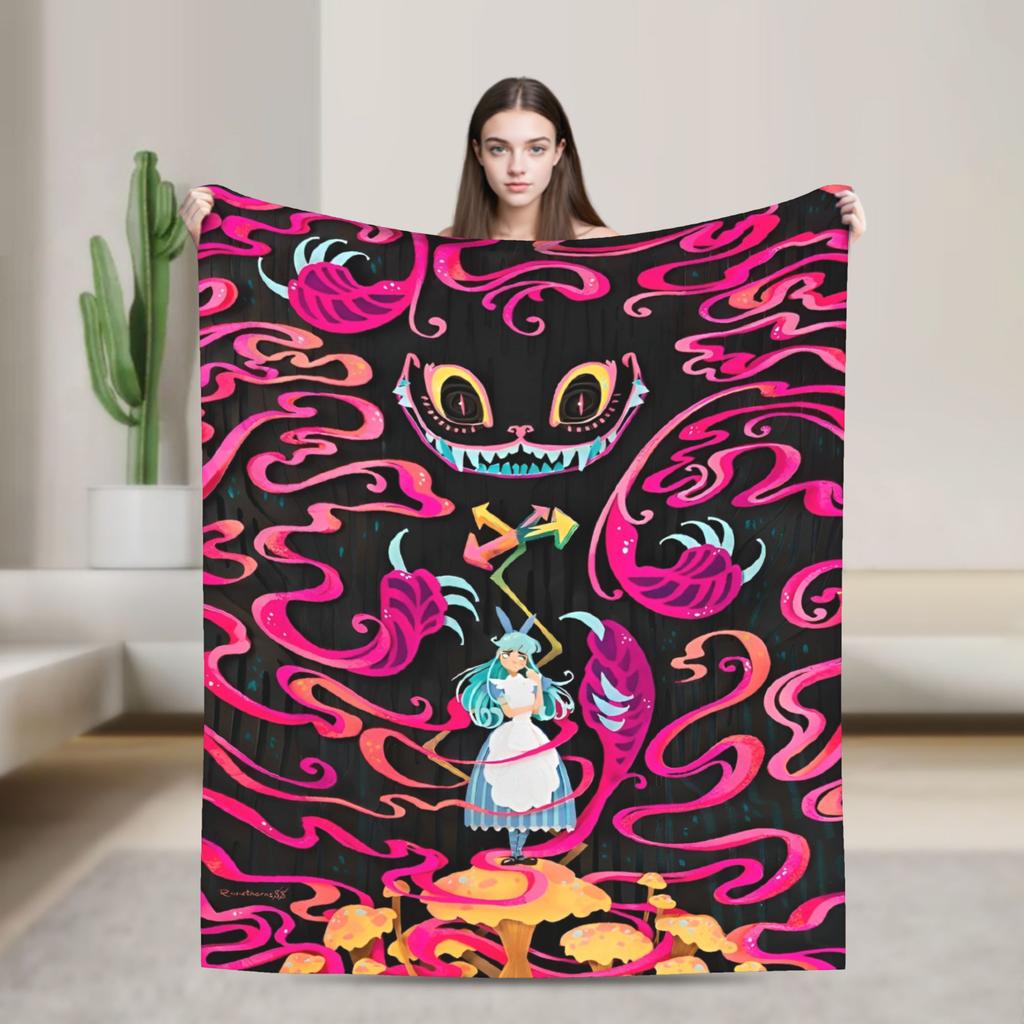 Cartoon Alice in Wonderland  Blankets  Flannel Awesome Warm Throw Blankets for Bed Sofa Autumn/Winter
