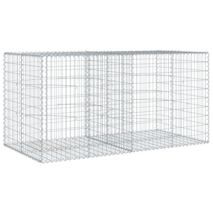 VidaXL Panier gabion avec couvercle 200x100x100 cm fer galvanisé, mur en gabion, mur de soutènement en gabion, clôture en 3295192