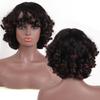 Bybrana Short Curly Hair Bangs Daily Wear Synthetic Hair Personality Wig
