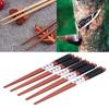 5Pairs Wooden Chopsticks Tangled Line NonSlip Sushi Chopsticks for Hotel Household Restaurant(Brown )