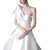 Korean Satin Simple Light Wedding Dress 1011 New Small Bride Goes Out To Welcome Travel Photography Mori Wedding Dress