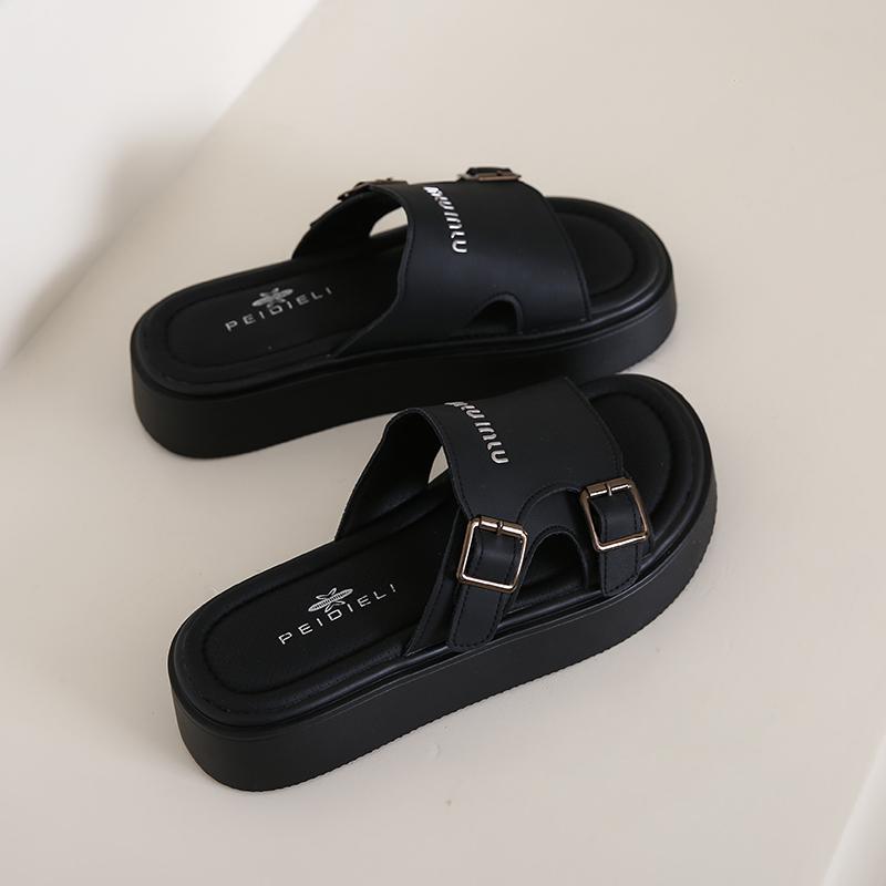 Fashion CRLAYDK Women Platform Sandals with Arch Support Adjustable Buckle Outdoor Beach Slippers Comfort Leather Open Toe Slides