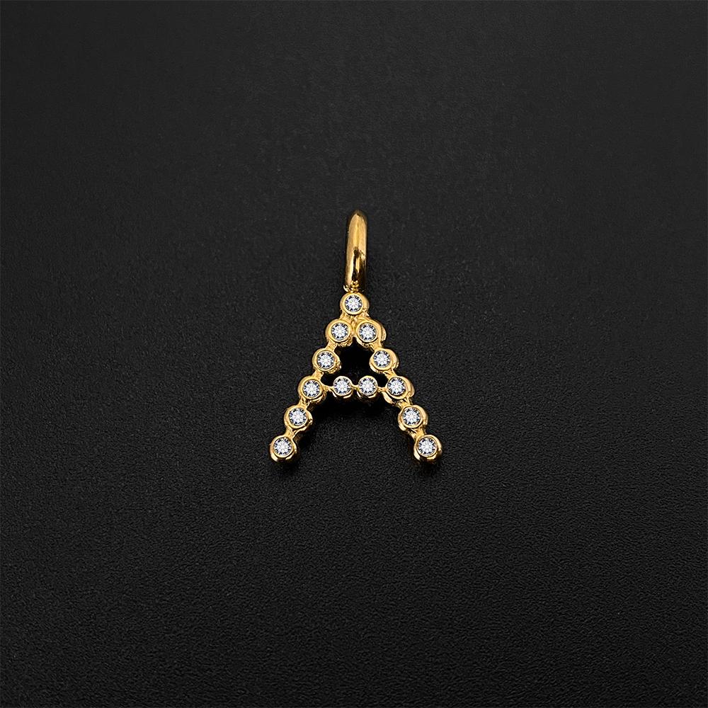 eManco Stainless Steel Style 26-Letter Pendant with Crystal Elements Suitable for Daily Wear Dating Social Fashion Jewelry