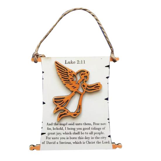 Nativity Advent Scroll Ornament Wooden Laser-Cut Hanging Decor with 24-Day Bible Verses Religious Christmas Countdown Calendar