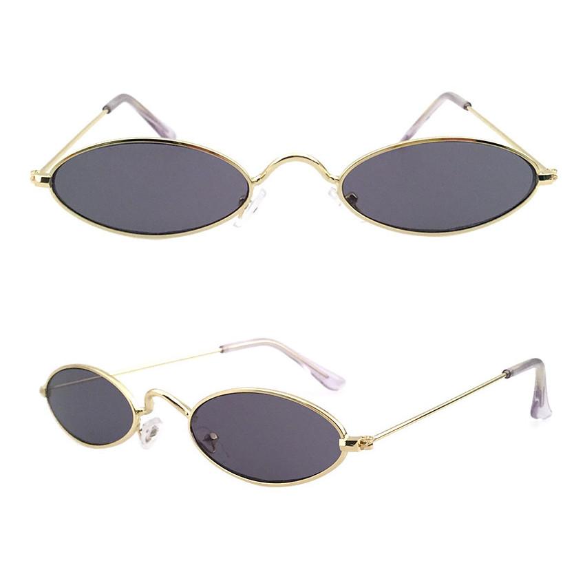 Small Sunglasses For Men Women Cute Sun Glasses Uv400 Narrow Oval Frame Black Yellow Pink Red Lens Sun Glasses