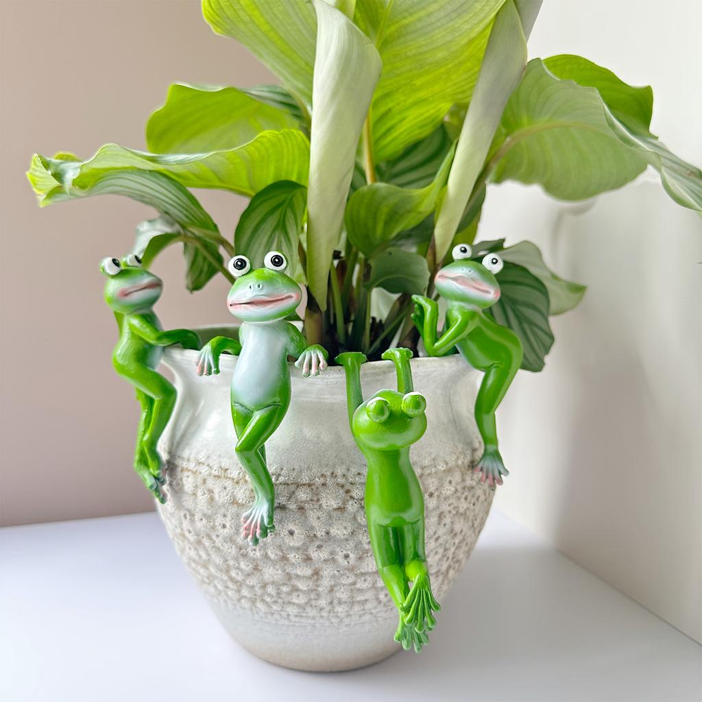 Gardening Courtyard Bonsai Ornaments Decorative Crafts Cute Cartoon Frog Hanging Pot Resin Decorations