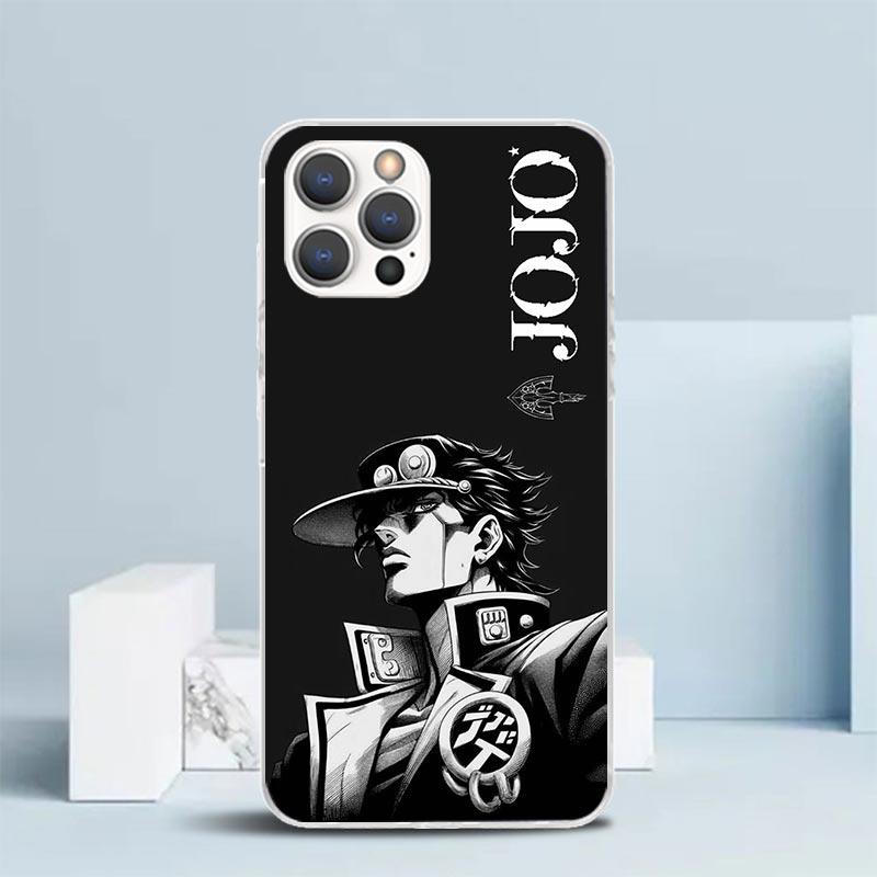 JoJo's Bizarre Adventure Kujo Jotaro Soft Cover for iPhone 16 17 Air 15 14 Pro Max 16E Phone Case 13 Mini 12 11 7 SE 8 Print Pat