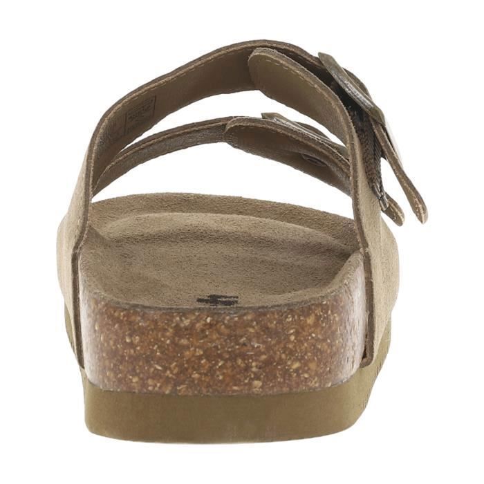 Mules Cuir Nubuck Refresh Gris - Femme - Adulte - Cuir