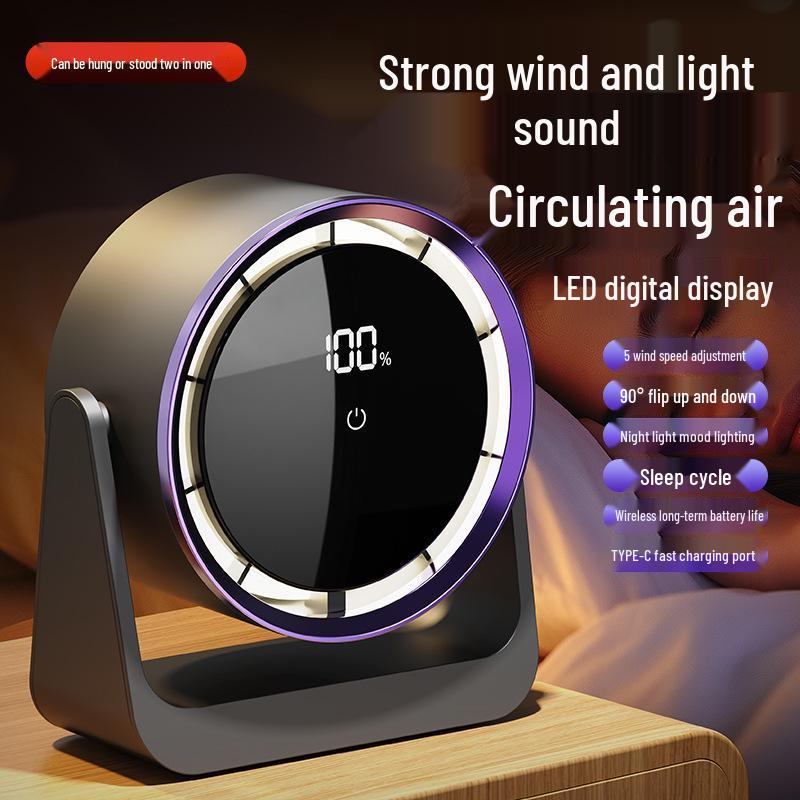 Eslite USB Desk Lamp & Fan: Portable, Wall-Mountable Small Fan for Office, Dorm, or Home.