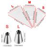 Pastry Props Set Disposable Piping Bags with Stainless Steel Piping Nozzle Suitable for Cake Cream Bread DIY Baking Supplies ZYF