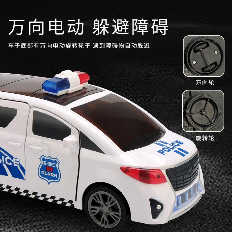 Electric Universal Dance Police Car Music Light Rotating Automatic Door Simulation Ambulance Toy