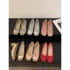 Chaussures de soirée douces à talons moyens de printemps français, chaussures de fée 2025 nouveau printemps et automne rétro ballet rouge chaussures simples