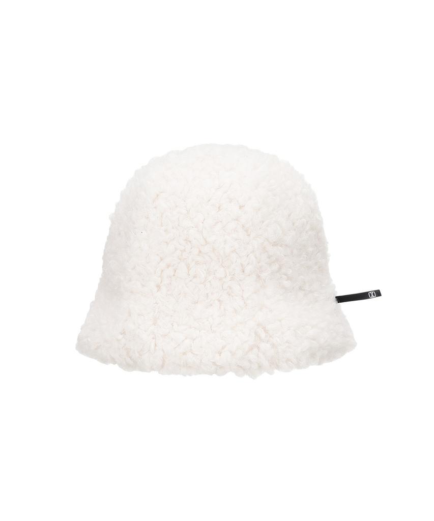 Bajal Va Square Long Label Fleece Tulip Hat Cream