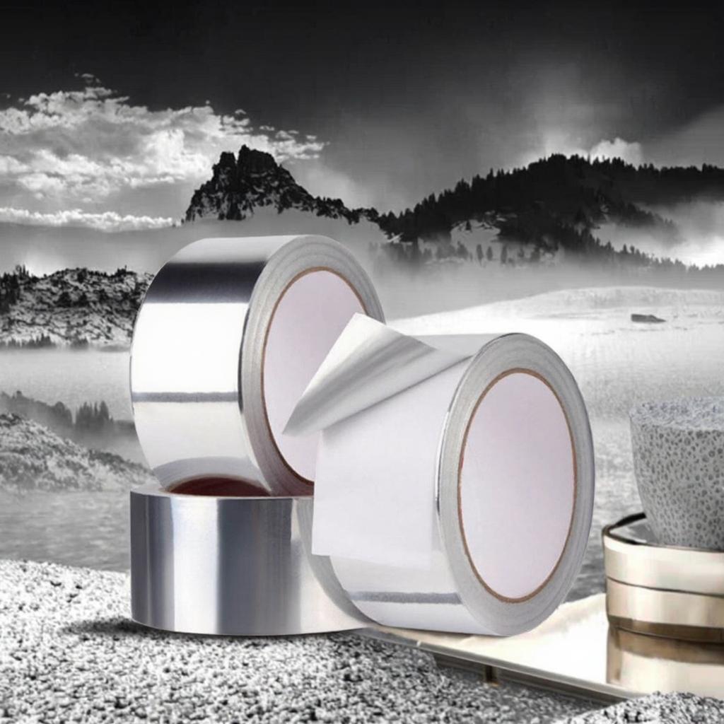 Duct Silver Aluminum Foil Acrylic Adhesive Tape White 50 Micron UV Stable RV Roof Seal Repair Single Sided Easy Tear Heavy Duty
