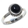 Přírodní černý Onex drahokam ručně vyráběný 925 mincovní stříbrný šperkový prsten S.10 r1m31