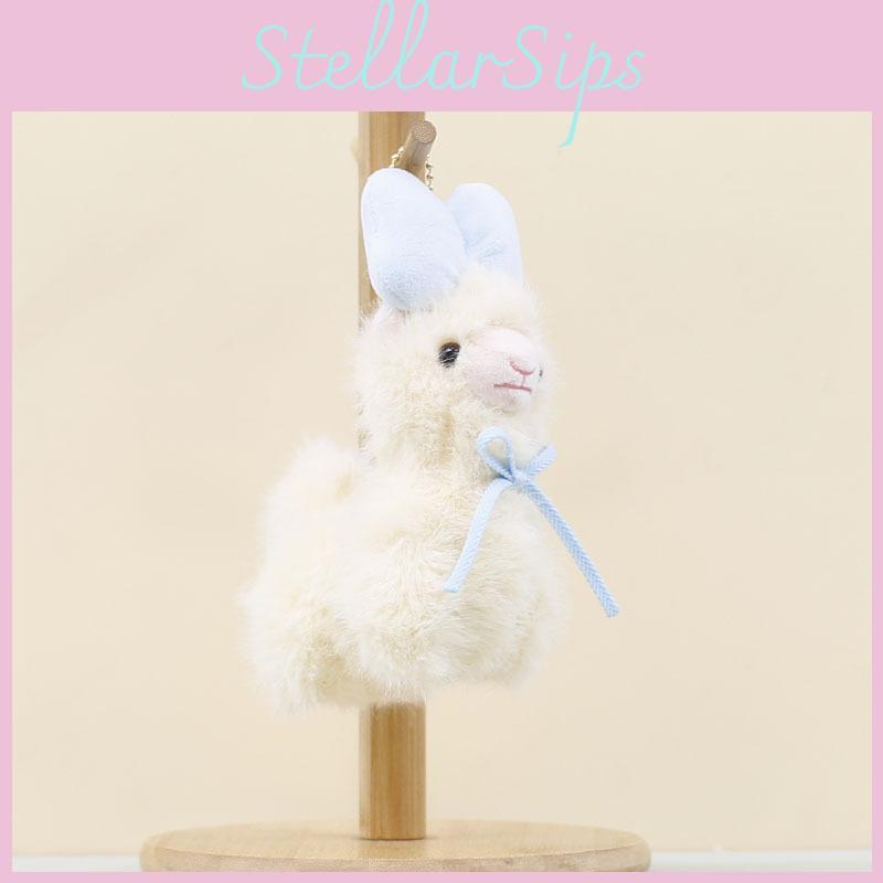 Alpaca Pendant Bow Plush Toy Claw Machine Doll Bag Hanging Children Decoration
