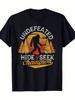 Unisexs Sasquatch Peekaboo Shirt 100 Cotton Soft Casual Round Neck Tee With Sasquatch Face Design Allseason Comfortable Cas