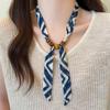 Long beaded small silk scarf Adjustable necklace Women's new accessories High-end light luxury niche neck scarf