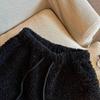 Plüsch-Shorts mit hoher Taille und weitem Bein für Damen Winter 2025