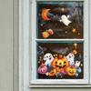 Halloween Cartoon Ghost Pumpkin Bat Balcony Glass Window Beautification Static Window Stickers