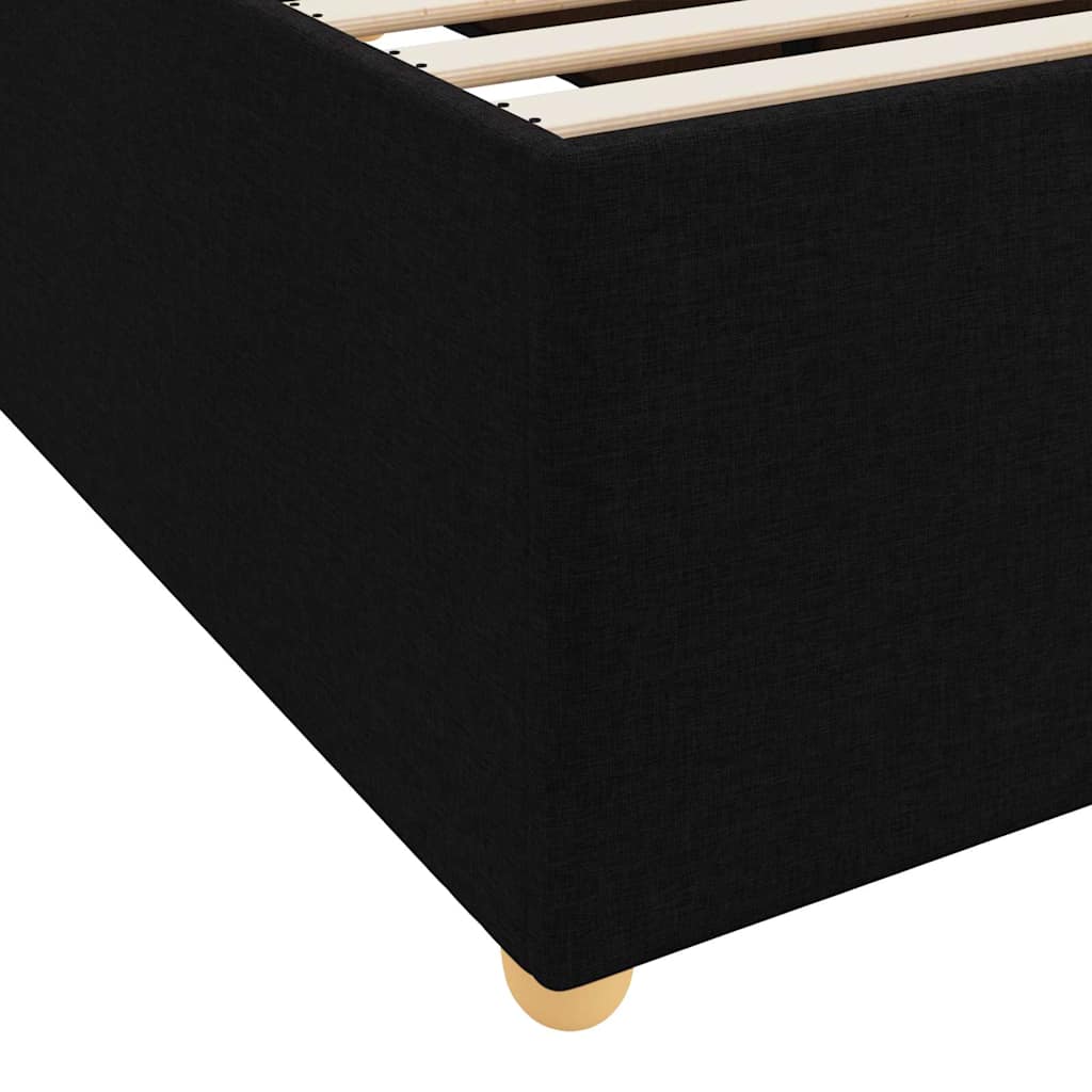 Bed Frame with Mattress Black 80 x 200 cm Fabric