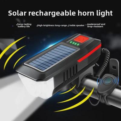 USB-wiederaufladbares Fahrrad-Scheinwerfer- und Rücklicht-Set mit Hupe für Nachtfahrten