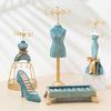 Blue Bronzing Jewelry Display Stand for Many Kinds of Jewellery's Displaying