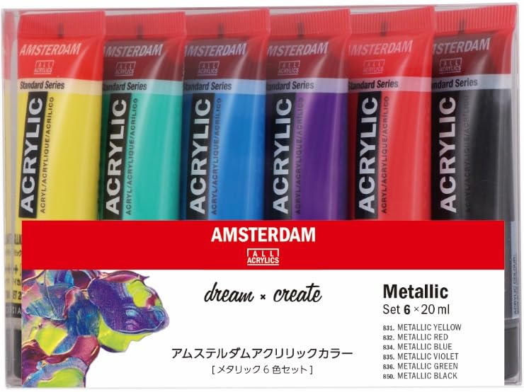 Talence Acrylic Paint Amsterdam Acrylic Color Metallic Color 6 Color Set 20ml 485367 AAC-6MT