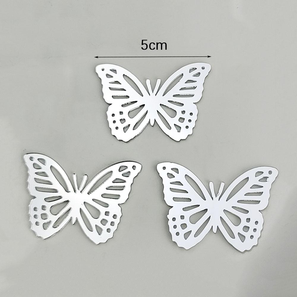 10Pcs 3D Gold Sliver Butterfly Cake Decoration Acrylic Hollow Cupcake Topper for Birthday Wedding Anniversary Baby Shower Party