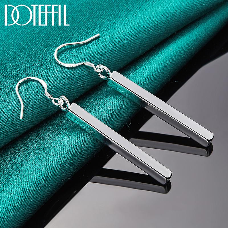925 Sterling Silver Piercing Earrings Fashionable Wedding Jewelry