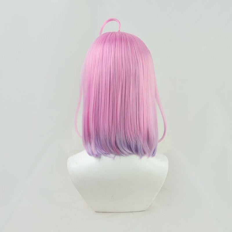 Anime VTuber Himemori Luna Wig Hololive Girls Cosplay Youtuber Gradient Pink Purple Short Straight Heat Resistant Hair Wigs