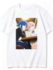 2026 New Unisex Crew Neck Casual Short Sleeve TShirt With Cross Anime Print of Ryo Yamada and Ichika Nakano Having Meal Tshirt