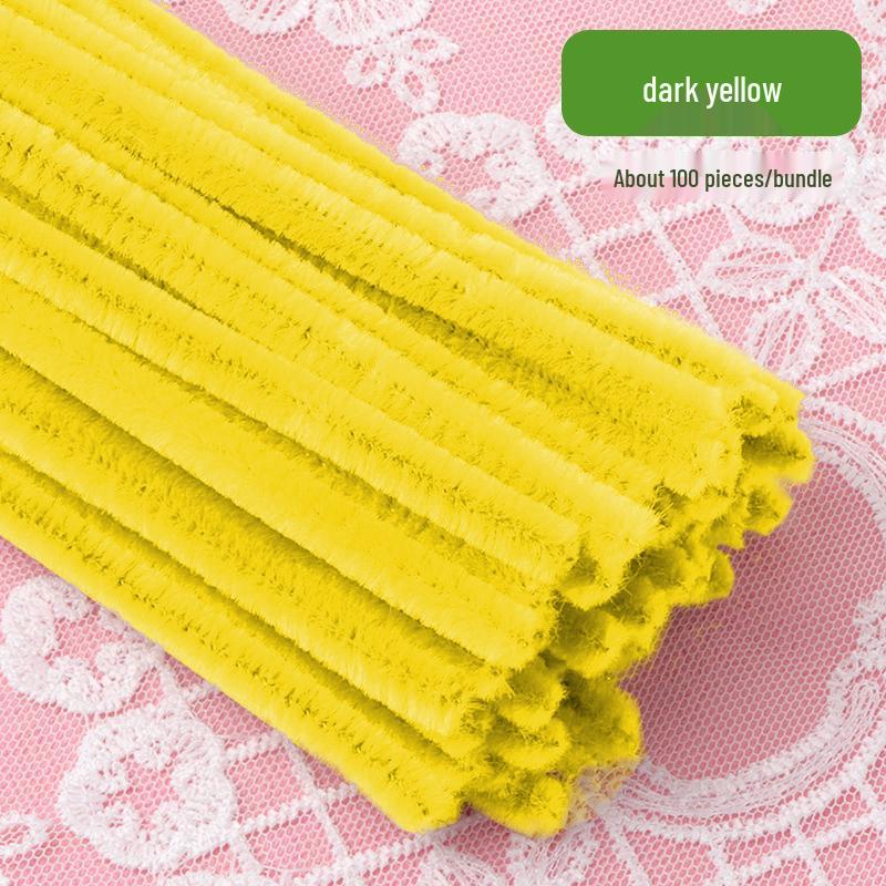 Thickened White Chenille Pipe Cleaners - Mixed Colors for DIY Bouquet Crafts