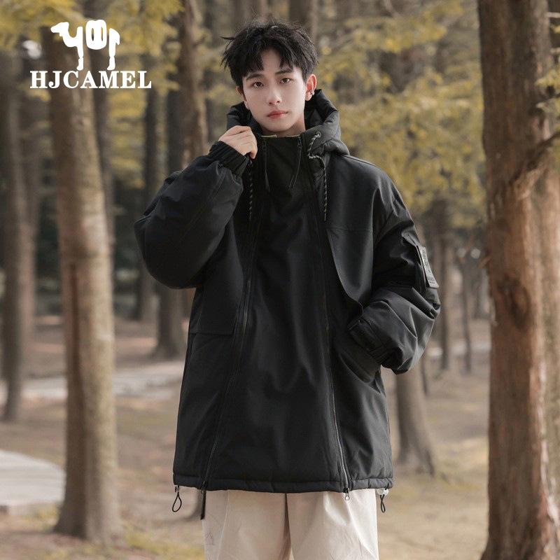 

HJCAMEL Men s Winter 2023 Windproof & Waterproof Fleece-Lined Down Jacket M