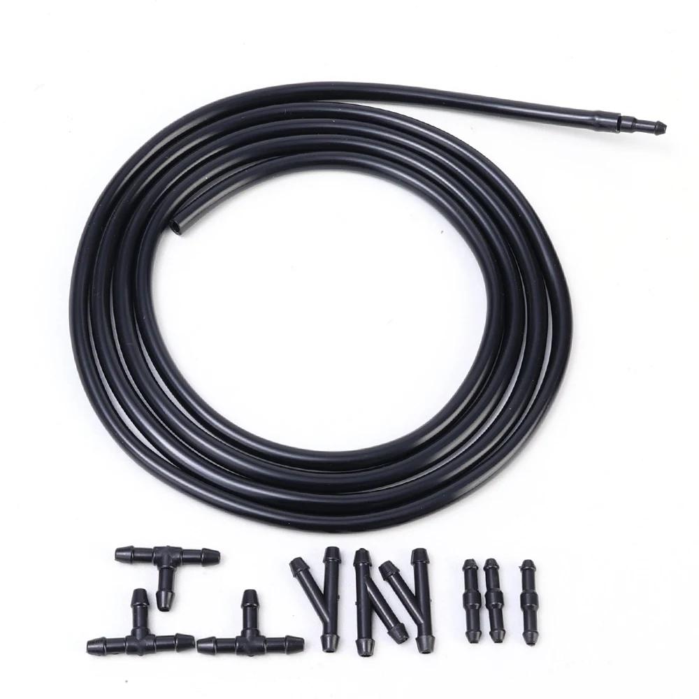 DIY All In One Car Wiper Washer Hose Set Wipers Spray Hose Fitting Car Windshield Washers Nozzle Washers Connection Hoses