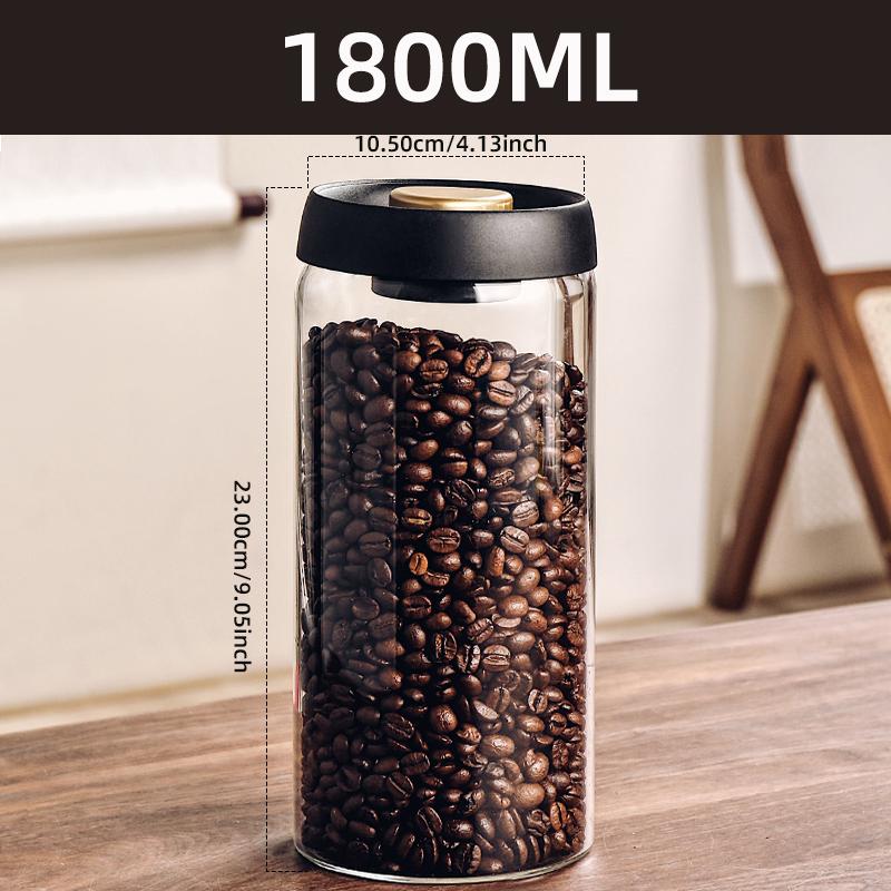 Coffee Beans Vacuum Sealed Jug Glass Airtight Canister Food Grains Candy Keep Fresh Storage Jar Kitchen Accessories