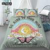 Chic Sun And Moon Duvet Cover 3D Floral Comforter Cover Bohemia Psychedelic Butterfly Bedding Set King Full For Kids Boys Girls