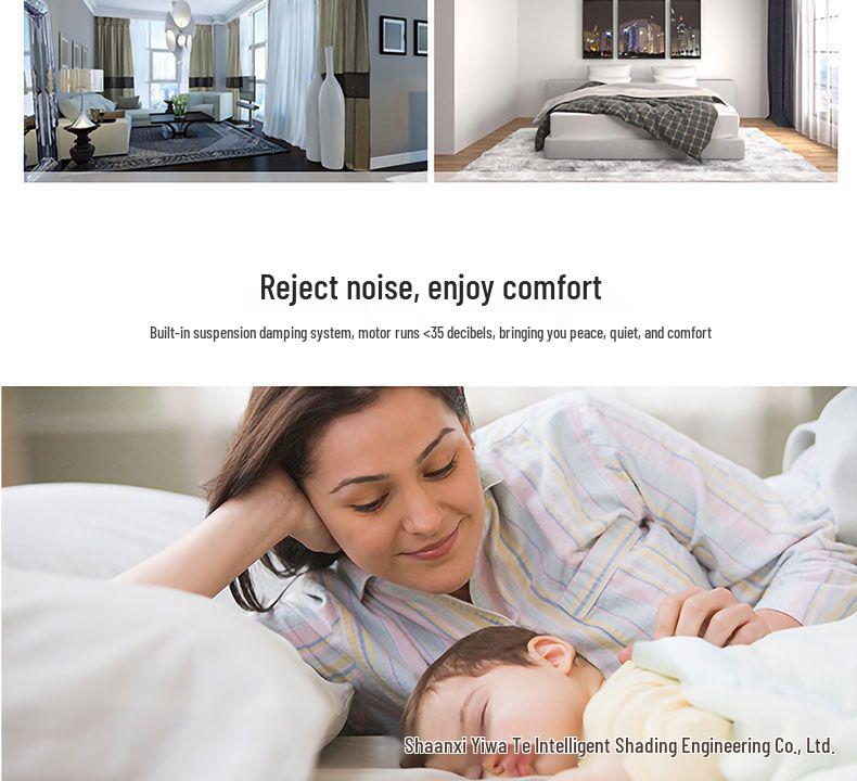 Smart Double Track Motorized Curtains for Duplexes with Voice Remote Control Compatible with Mi Home