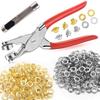 200 Piece 12mm Floral Eyelet Grommet Kit With Punch Pliers And Hole Punch Tool For Leather Fabric Crafting In 2 Colors