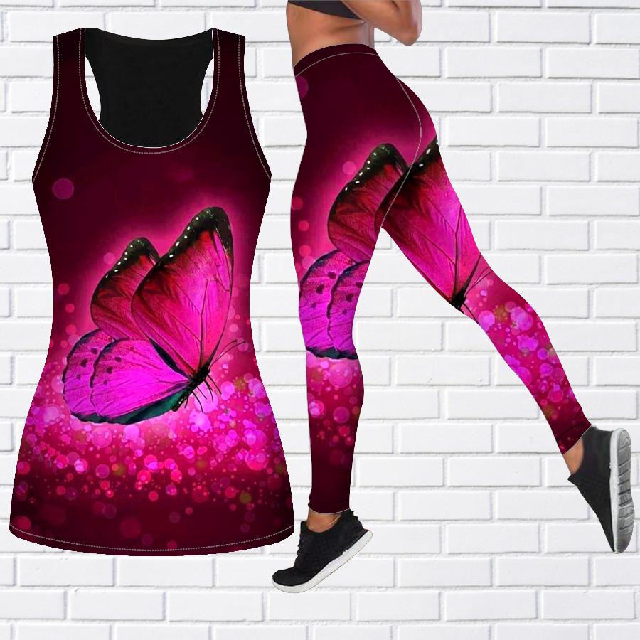 

Одяг для йоги з жовтим візерунком із принтом метелика для жінок Модні легінси для тренувань Фітнес Спорт Повсякденні штани для йоги S