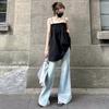 Summer new small man wear sleeveless suspender top women's clothing American black ins trendy small vest outside
