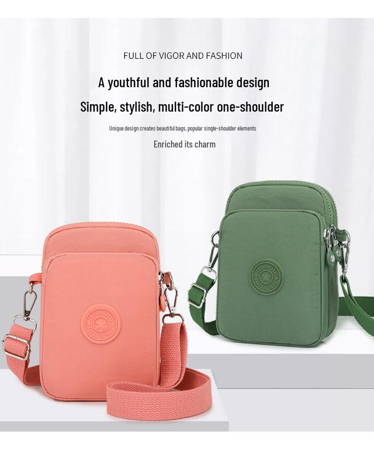Women's Mini Crossbody Phone Bag - 2025 Multi-layer Oxford Cloth Compact Shoulder Bag