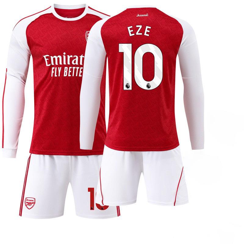 Sada domácích dresů Arsenalu: Fotbalový dres s dlouhým rukávem 7 Saka, 8 Ødegaard, 11 Martinelli