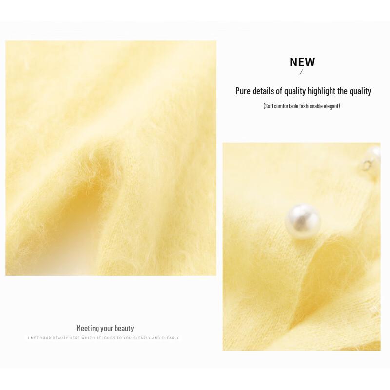 TUHUANG Women's Pure Cashmere V-Neck Loose Knit Cardigan