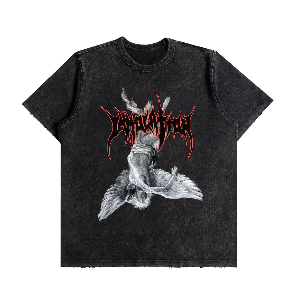 Backward Angel Oversized Washed T-Shirt S разноцветный