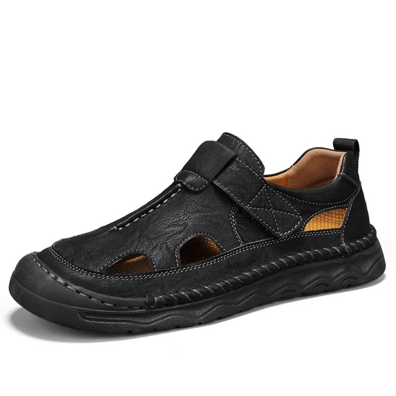 Fashion Handmade Men's Sandals Soft New Comfort Sandals Outdoor Summer Shoes Men Breathable Anti-Slip Beach Casual Sneakers Roman Shoes