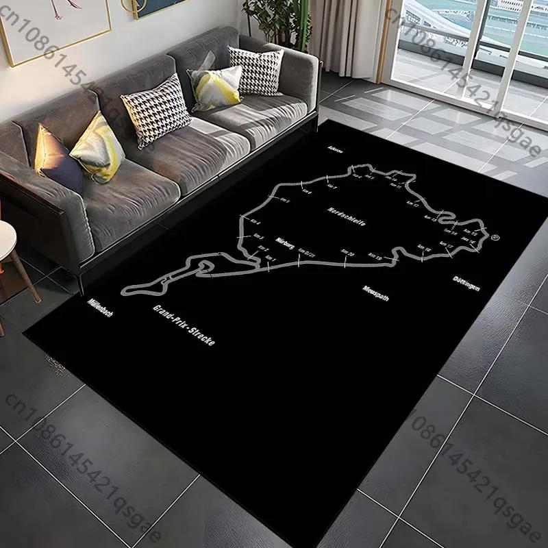 Nürburgring F1 Track Rug Bedroom & Living Room Carpet, Creative Door Mat & Home Decor Area Rug